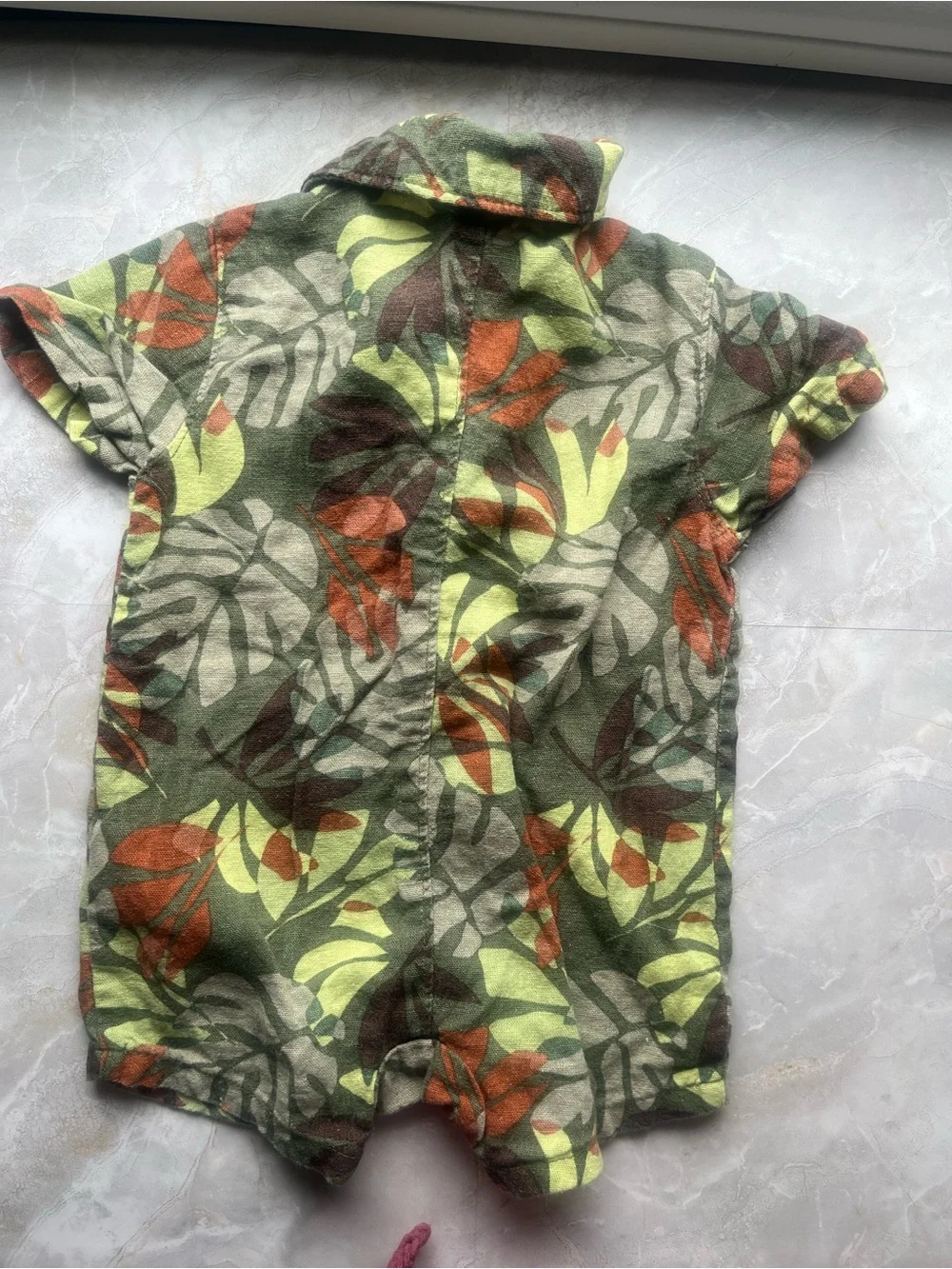 Old Navy tropical pattern baby romper 3 to 6 months